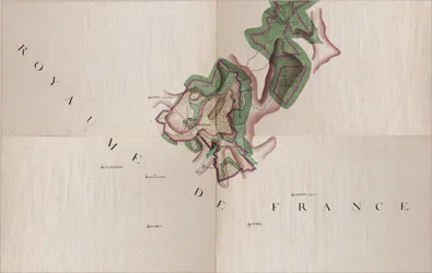 Karte von Gernelle, Belgien von Joseph de Ferraris (1726 – 1814)