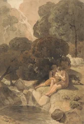 Arkadische Hirten an einem Teich