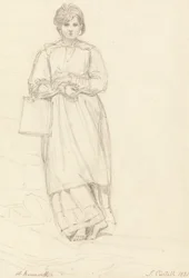 Junges Mädchen mit Milchkännchen