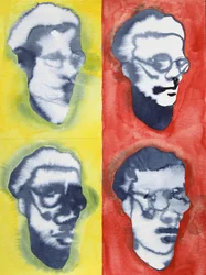 Abstrakte Gesichter Rot Gelb