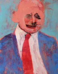 Abstrakter Mann mit roter Krawatte