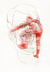 Rotes Abstraktes Gesicht