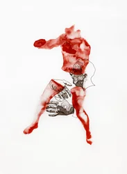 Rote Fragmentierte Figur
