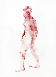 Rote Gehende Figur