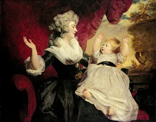 Georgiana, Herzogin von Devonshire, mit ihrer kleinen Tochter Lady Georgiana Cavendish