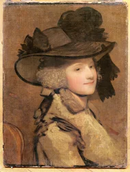 Porträt einer Frau mit schwarzem Hut