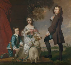 Thomas 1740-1825 und Martha Neate 1741-nach 1795 mit seinem Tutor, Thomas Needham, 1748