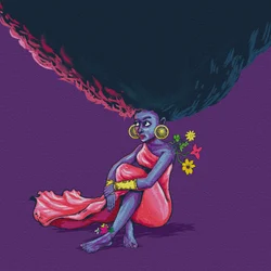 Blühende violette Göttin