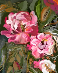Üppige rosa Blüten