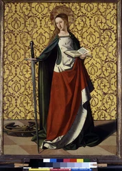 Rückseite des Altars: St. Katharina von Alexandria