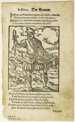 Der Kramer aus De omnibus illiberalibus sive mechanicis artibus von Hartmann Schopper, Platte 50 aus Holzschnitte aus Büchern des XVI. Jahrhunderts