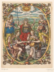 Personifikationen von Justitia, Caritas, Prudentia, Pax und Republica