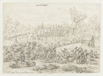 Ansicht eines Lagers der Armee von Wilhelm III. bei Grand-Hallet, Lüttich