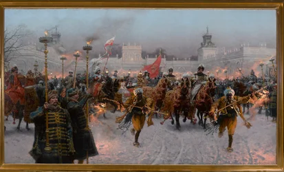 Abreise von Wilanów von John III Sobieski und Marysienka, 1897
