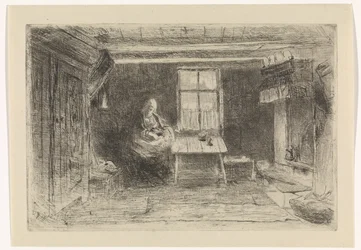 Interieur mit Mutter und Kind