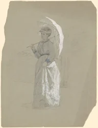 Frau mit Sonnenschirm