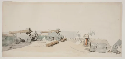 Dänische Schanze. Mit schweren Kanonen