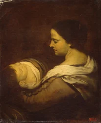 Frau mit schlafendem Kind, ca. 1660