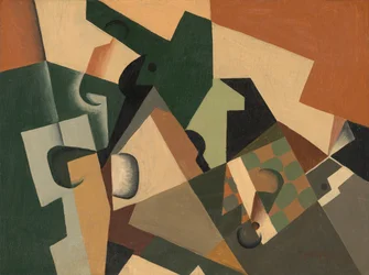 Glas und Schachbrett, ca. 1917