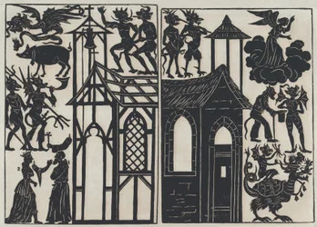 Blatt 5 von Figuren für chinesische Schattenspiele, 1859