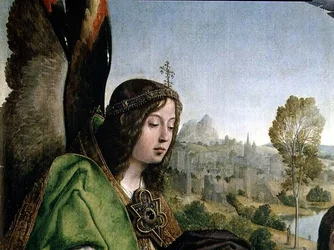 Taufe Christi, Detail des Kopfes eines Engels