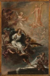 Studie für "Die Himmelfahrt der Jungfrau" für San Augustín, Sevilla, ca. 1670-72