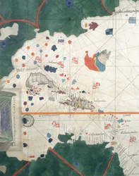 Inseln Mittelamerikas, nautische Karte von Juan de la Cosa