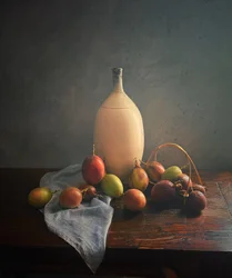 Elegantes Passionsfrucht-Stillleben