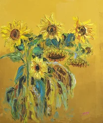 Goldene Sonnenblumenblüten