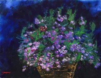 Lebhafter Blumenkorb
