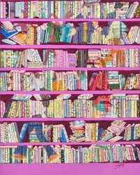 Lebendige rosa Bücherregale