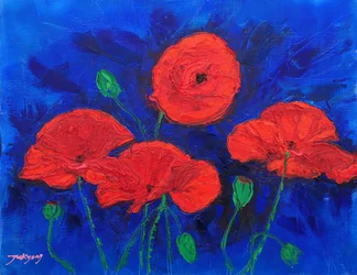 Lebendige rote Mohnblumen