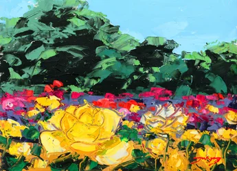 Lebendiger Rosengarten