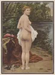 Sommer, Frau badet in einem See