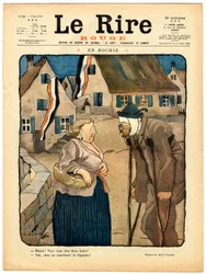 Titelblatt von „Das Rote Lachen“, Satirisch in Farben