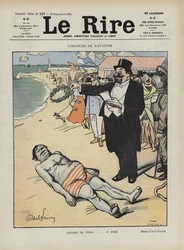 Schwimmwettbewerb. Illustration für Le Rire