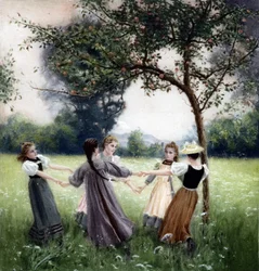 Girotondo (der Reigen). Gemälde von J.-A. Meunier