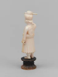 Schwarzer Bauer, Schachfigur, Indien, um 1820