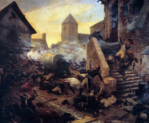 Der Tod von General Moulin während der Kämpfe von Cholet im Jahr 1794