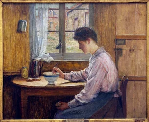 Die blaue Tasse. Gemälde von Jules Boquet (1840-1932), Öl auf Leinwand, vor 1913, frühes 20. Jahrhundert. Musée la piscine, Roubaix.