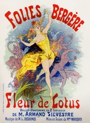 Lotusblume, Ballett im Folies Bergeres, Paris. Plakat von Jules Cheret, Frankreich