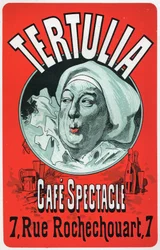 Kunst. Unterhaltung. Tertulia, Show im Café Spectacle, Paris. Plakat von Jules Cheret, ca. 1870