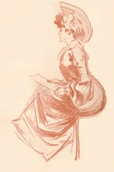 Zeichnung in Rötel, ca. 1900 1903-1904