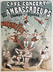 Les Martinettes im Cafe-Concert des Ambassadeurs - Plakat von Jules Chéret, Ende des 19. Jahrhunderts