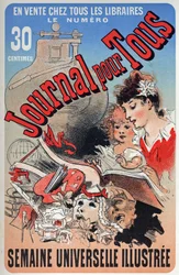 Literatur. Die Zeitung für alle. Plakat von Jules Cheret, Frankreich, ca. 1870-80 (Plakat)