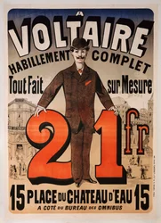 Plakatwerbung für "A Voltaire", ca. 1877