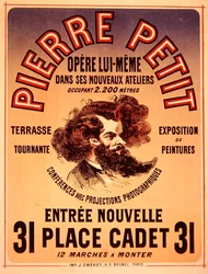 Plakat, das Pierre Petits neue Studios bewirbt
