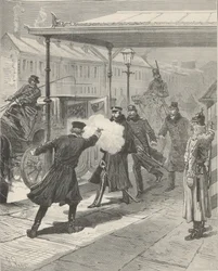 Die Ermordung des Grafen Michail Loris-Melikow. Aus Le Monde Illustré, 1880.