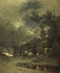 Ein Dorf bei Nacht
