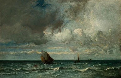 Barken fliehen vor dem Sturm